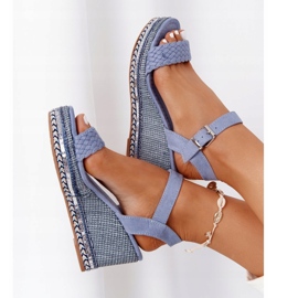 PG1 Keilsandalen mit blauen Pailletten Scilla 1