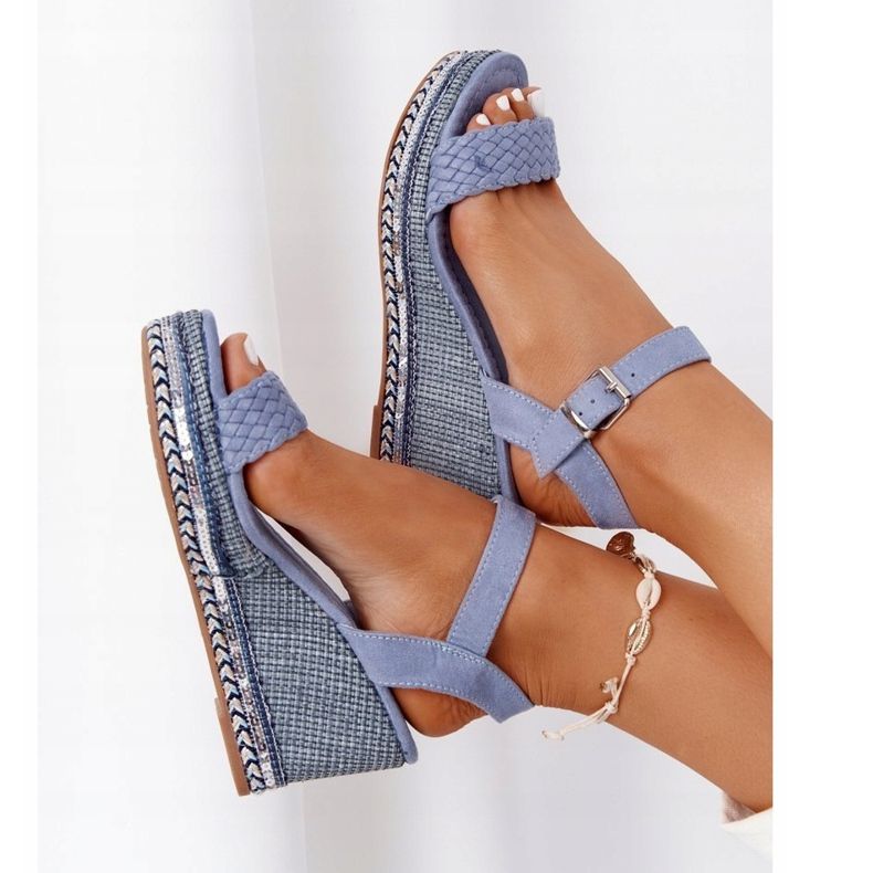 PG1 Keilsandalen mit blauen Pailletten Scilla 1