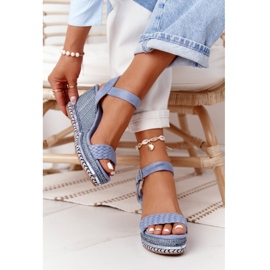 PG1 Keilsandalen mit blauen Pailletten Scilla 2