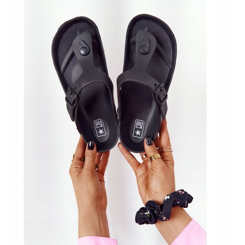 NEWS Damen Flip-Flops aus Gummi Schwarz Alma 1