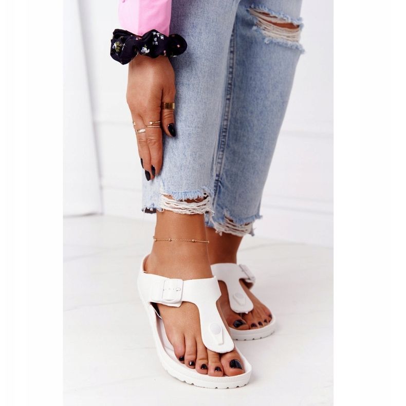 NEWS Damen Flip-Flops aus Gummi Weiß Alma 2