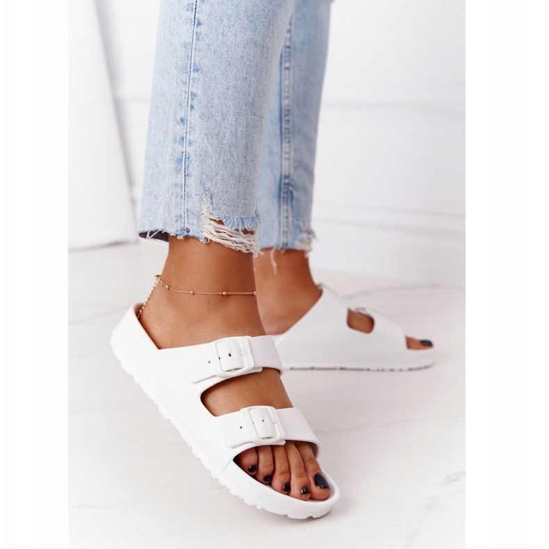 NEWS Weiße Stacy Gummi Hausschuhe für Damen 2