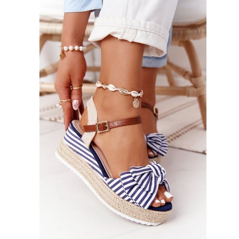 PG1 Marineblaue Keilsandalen La Isla Bonita weiß mehrfarbig 1