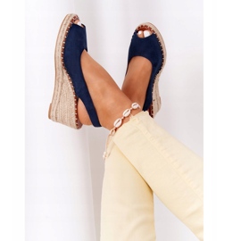 PG1 Las Palomas Keilsandalen mit Zöpfen beige navy blau 1