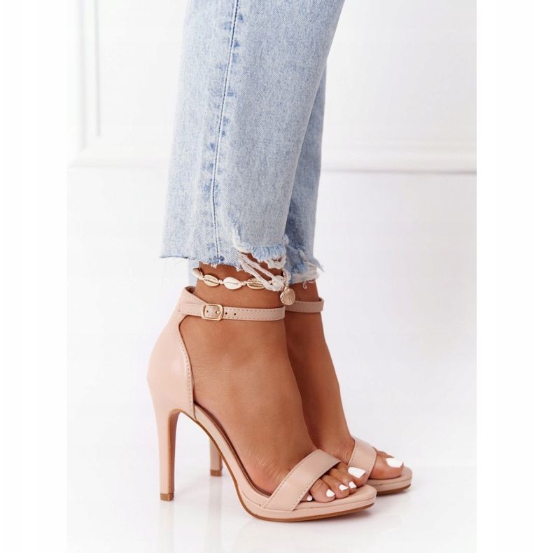 PG1 Elegante Sandalen auf High Heel Nude Glamour rosa 2