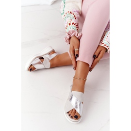 Slip-On Sandalen On The Sergio Leone SK029 Plateau Weiß-Silber silber- 2