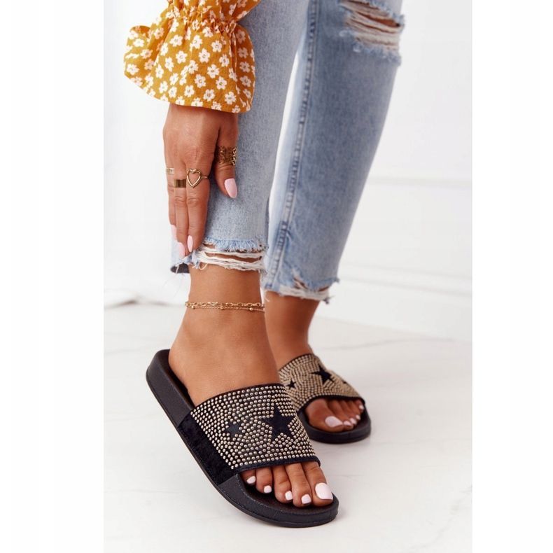 EVE Schwarze Edie-Hausschuhe aus Gummi mit Jets 2