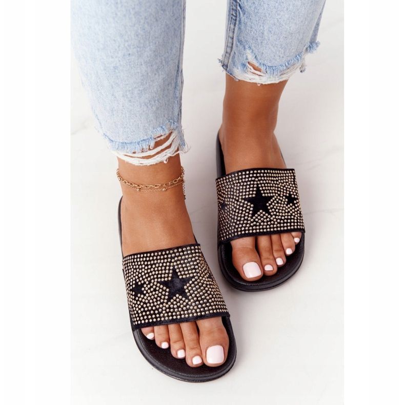 EVE Schwarze Edie-Hausschuhe aus Gummi mit Jets 1