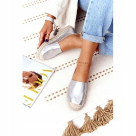 Leder-Espadrilles auf geflochtener Sohle Big Star HH274504 Silber 2