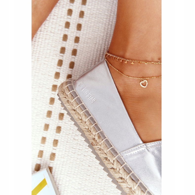 Leder-Espadrilles auf geflochtener Sohle Big Star HH274504 Silber silber- 4