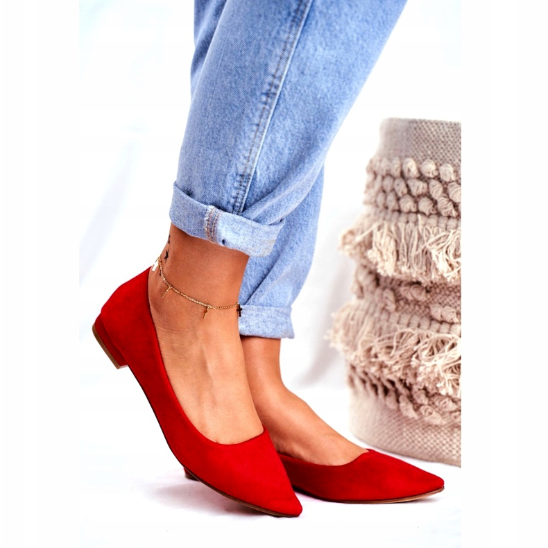 EVE Ballerinas für Damen in Spitz Wildleder Rot Westley 1