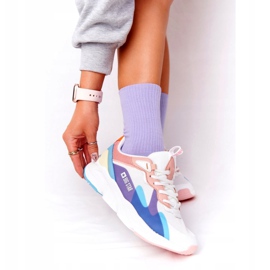 Damen Sportschuhe Memory Foam Big Star HH274809 Weiß-Rosa violett blau gelb 1