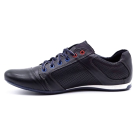 Lemar Herren Lederschuhe 882 dark navy blue grain marineblau 1