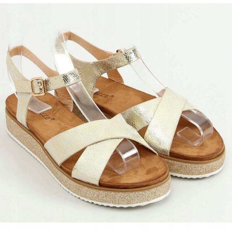 Goldene Sandalen für Damen 100-139SA-1 Gold 1