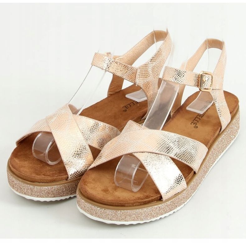 Damen Sandalen Champagner 100-139SA-1 Champagner mehrfarbig rosa 1