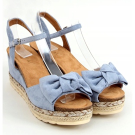 Espadrilles auf Wedges mit Schleife, blau YL92 Blue 1