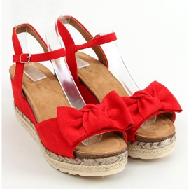Espadrilles auf Keil mit Schleife, rot YL92 Red 1