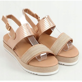 Damen Sandalen Champagner YQ16 Champagne rosa mehrfarbig golden 1