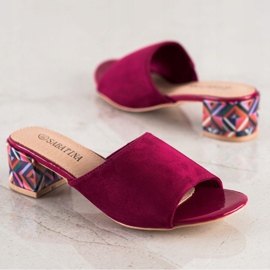 Sabatina Gemusterte Hausschuhe rosa 1