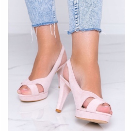 Rosa Sandalen am Big Girl Stilettoabsatz 1