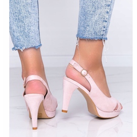 Rosa Sandalen am Big Girl Stilettoabsatz 2