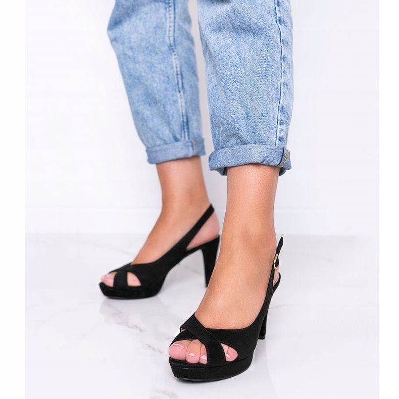 Schwarze Sandalen auf hohem Absatz von Big Girl 1