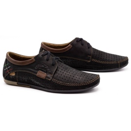 Olivier Herren offene Lederschuhe 563 Schwarz braun 1