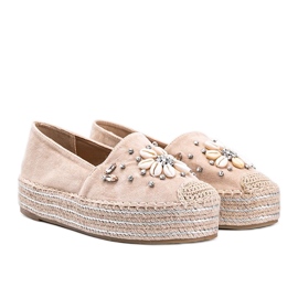 Beige Espadrilles auf dicker Mrs Nicki Sohle 1
