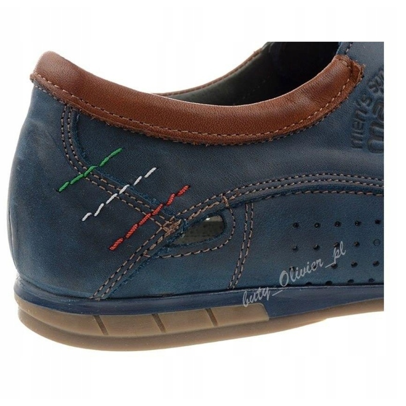 Olivier Durchbrochene Herrenschuhe 563 marineblau 2