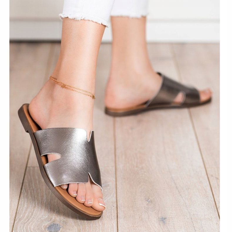 Silberne Hausschuhe von Sergio Leone silber- 1