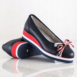 Filippo Bequeme Lederpumps marineblau 1