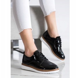 SHELOVET Schwarz lackierte Schuhe 2