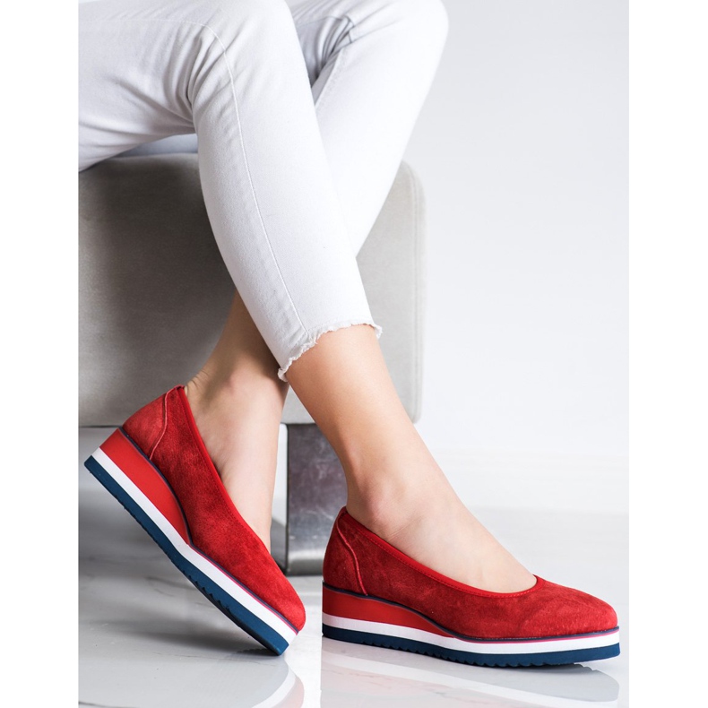 Filippo Keilpumps aus Leder rot 2