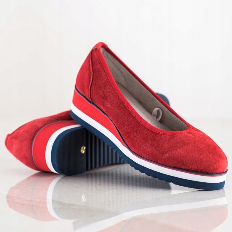 Filippo Keilpumps aus Leder rot 1