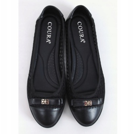 Schwarze durchbrochene Ballerinas 1378 Schwarz 1