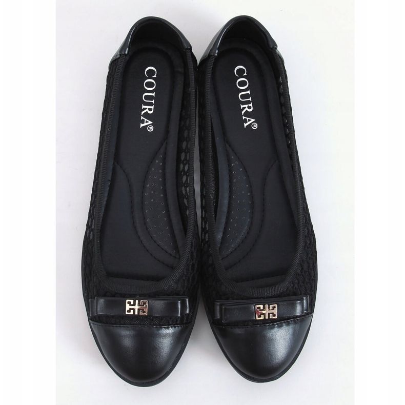 Schwarze durchbrochene Ballerinas 1378 Schwarz 1