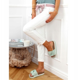 Mint 8228 Grüne Hausschuhe mit hoher Sohle 2