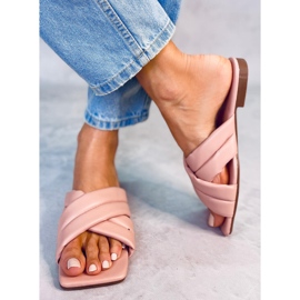 Rosa Hausschuhe mit quadratischer Sohle S060191 Rosa 1