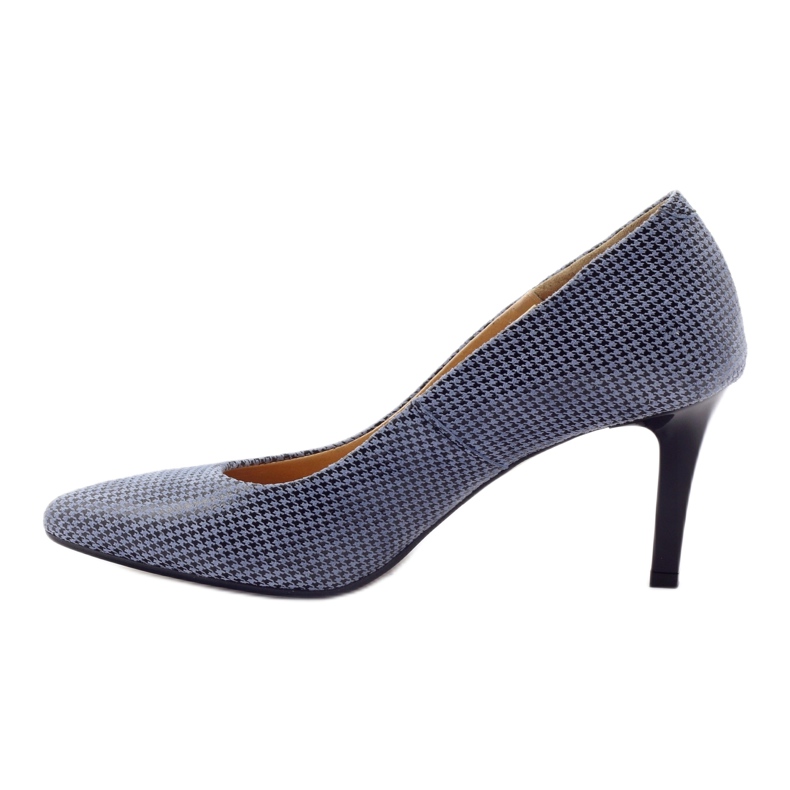 Espinto 542 karierte Pumps für Damen schwarz blau grau 2