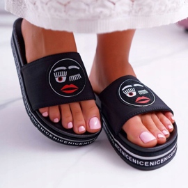 Damen Hausschuhe On The Platform S.Barski 802-10 Schwarz 2