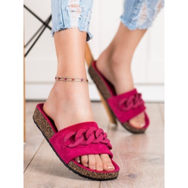 SHELOVET Modische Hausschuhe mit Ornament orange 1