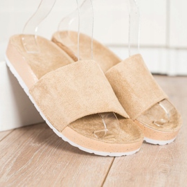 SHELOVET Modische Wildleder Hausschuhe braun 1