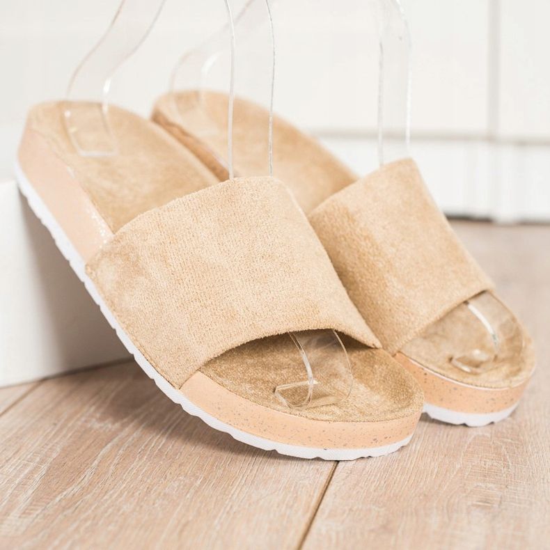 SHELOVET Modische Wildleder Hausschuhe braun 1