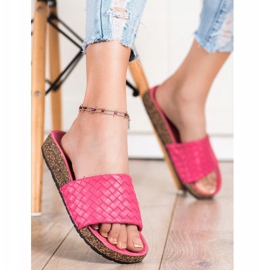 SHELOVET Modische gewebte Hausschuhe rosa 2