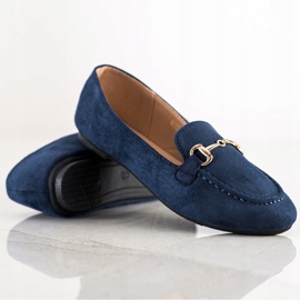 VINCEZA Glitzer Mokassins marineblau blau 1