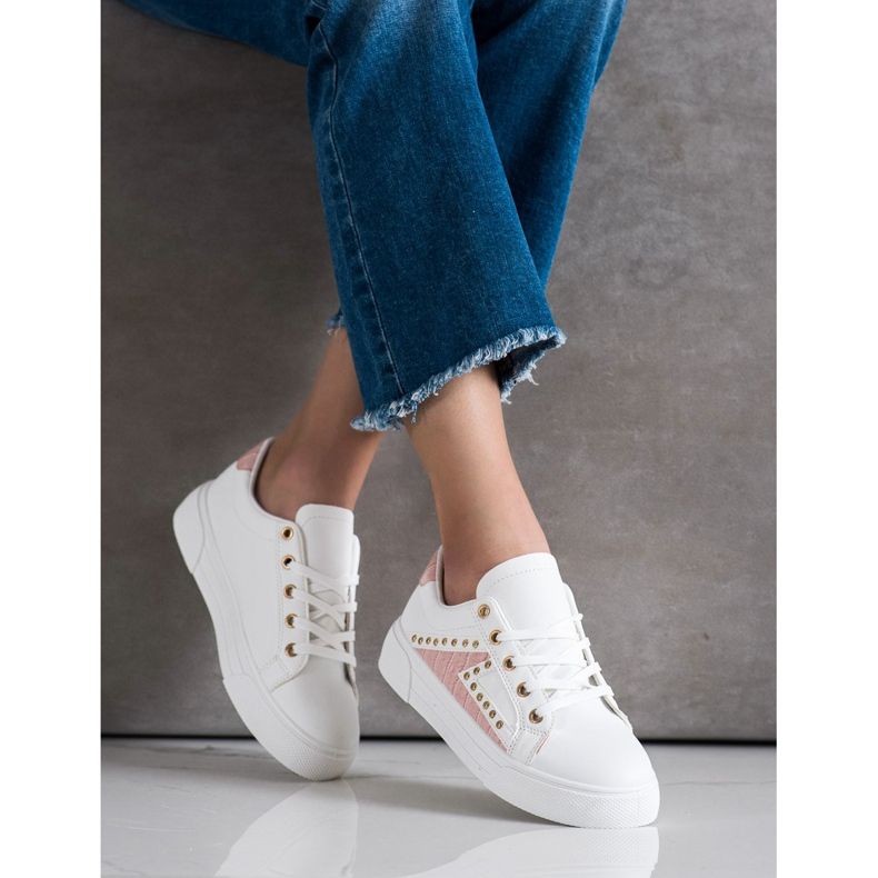 SHELOVET Turnschuhe aus Öko-Leder weiß 2