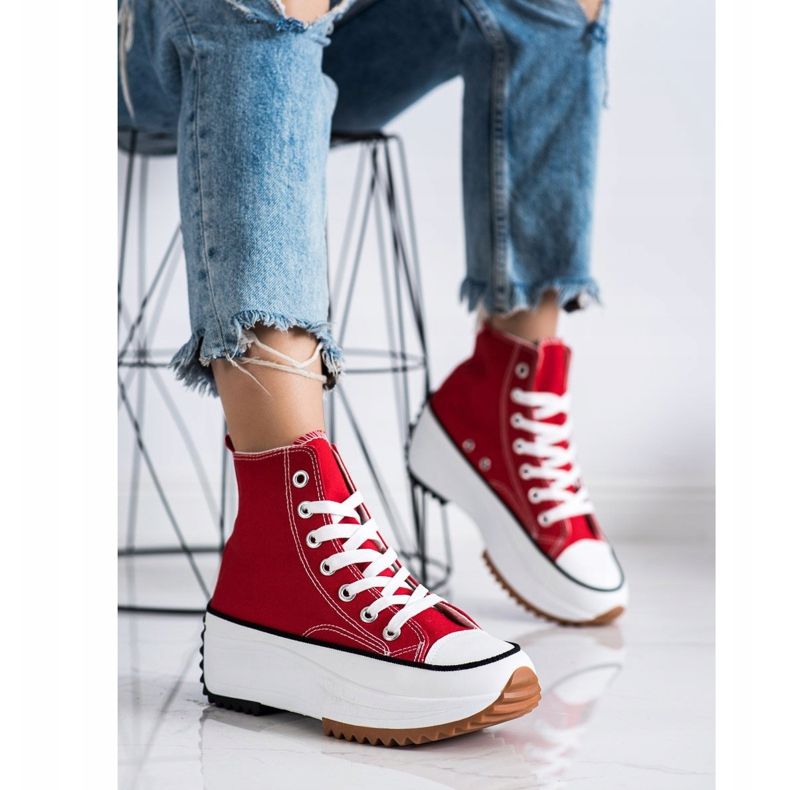 SHELOVET Hohe Sneakers auf der Plattform rot 2