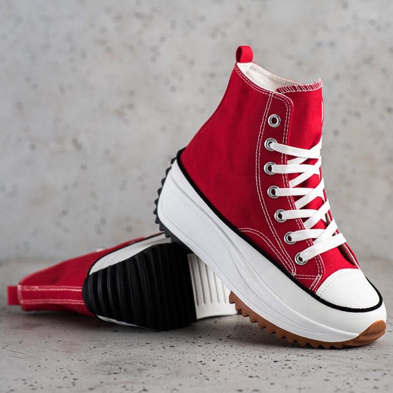 SHELOVET Hohe Sneakers auf der Plattform rot 1