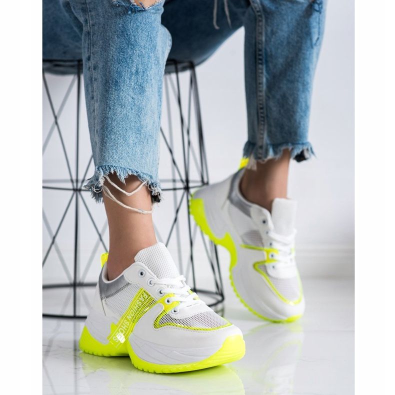 SHELOVET Sneakers mit modischen Mesh-Schuhen weiß gelb 2