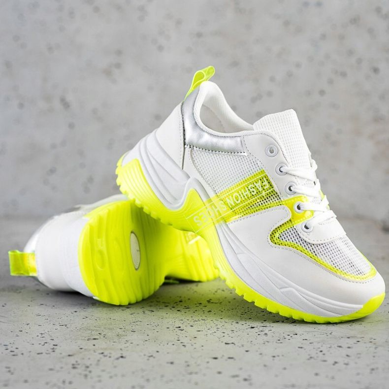 SHELOVET Sneakers mit modischen Mesh-Schuhen weiß gelb 1